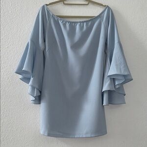 Elegant Blue Off-Shoulder Dress